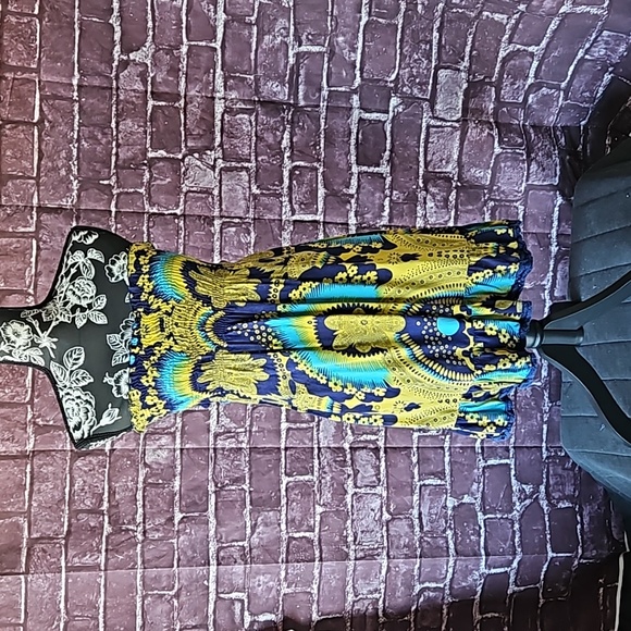 Steve 🍹Madden Strapless Bold Tropical Dress 100% Rayon size Medium - Picture 1 of 6